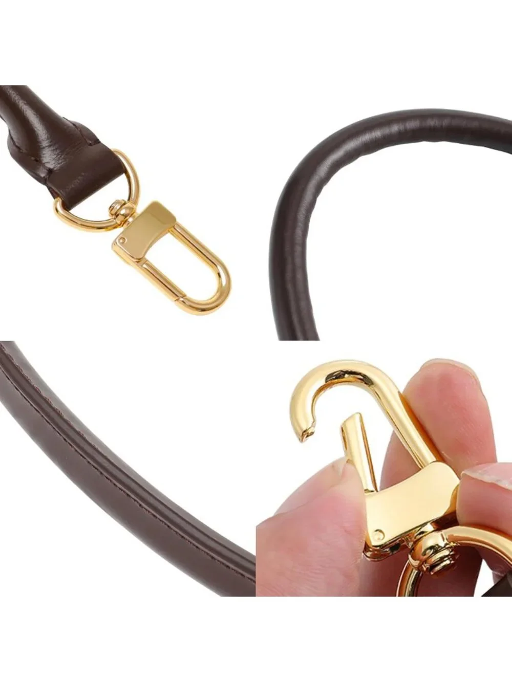 Genuine Vachetta Leather Shoulder Strap Replacement for Handbags - 27.5in COFFEE